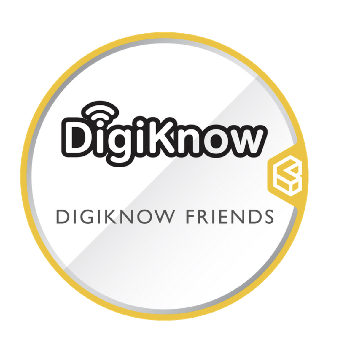 [DigiKnow]logo and the words DIGIKNOW FRIENDS within a circle