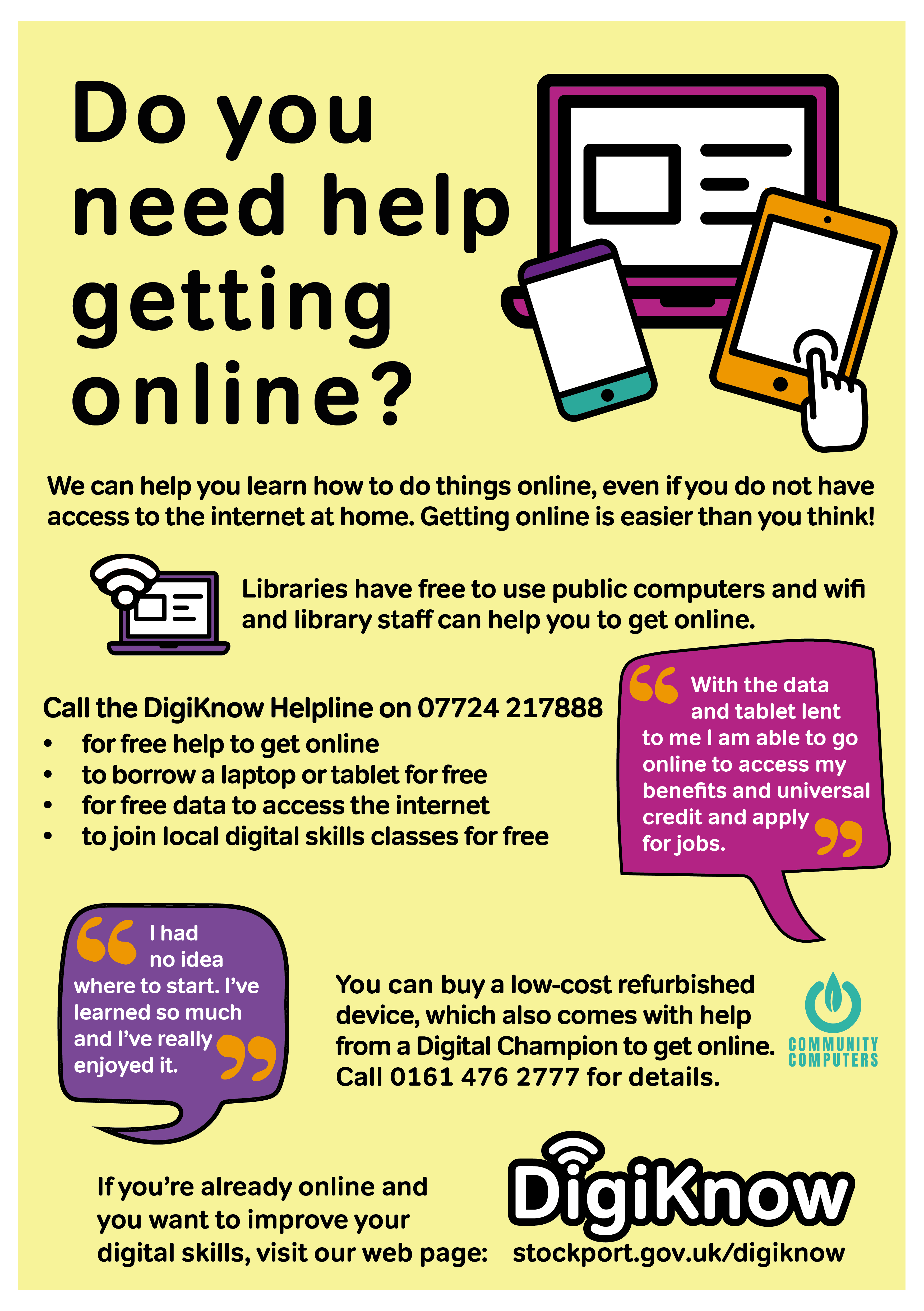 [Do you need help getting online] flyer