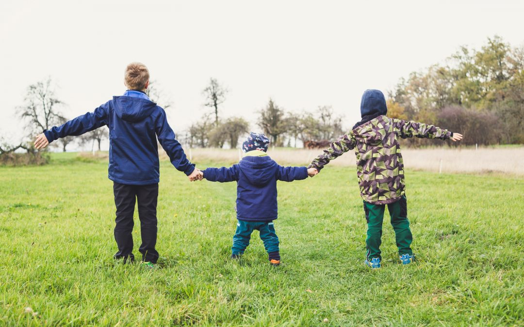 3 children in field