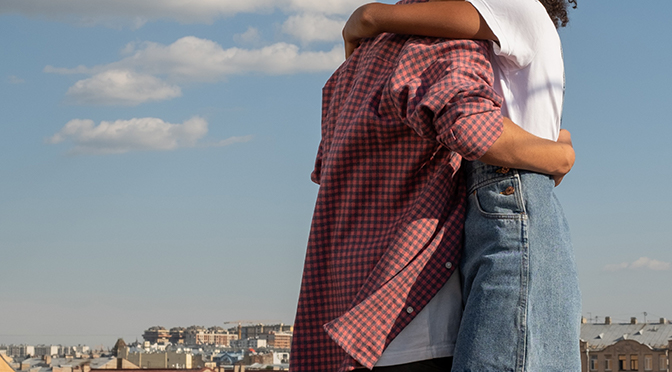 two people hugging